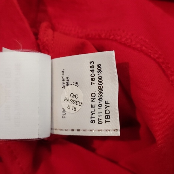 Puma Scuderia Ferrari Red Cotton Rolled Short Sleeve T-Shirt Size Medium - Picture 10 of 10